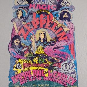 Led Zeppelin Empire Room Wembley  Psychedelic Pop Art Aesthetic Tshirt  Medium